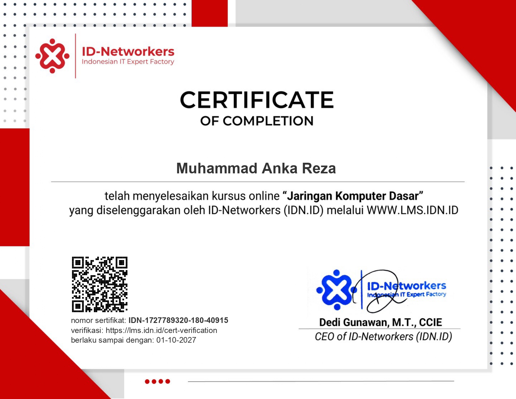 Basic Networking Certificate